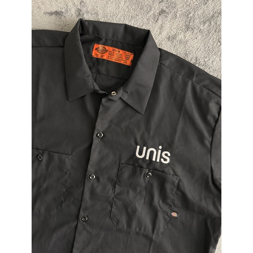 Dickies Workwear Shirt Large Black Short Sleeve Button Up Industrial Streetwear